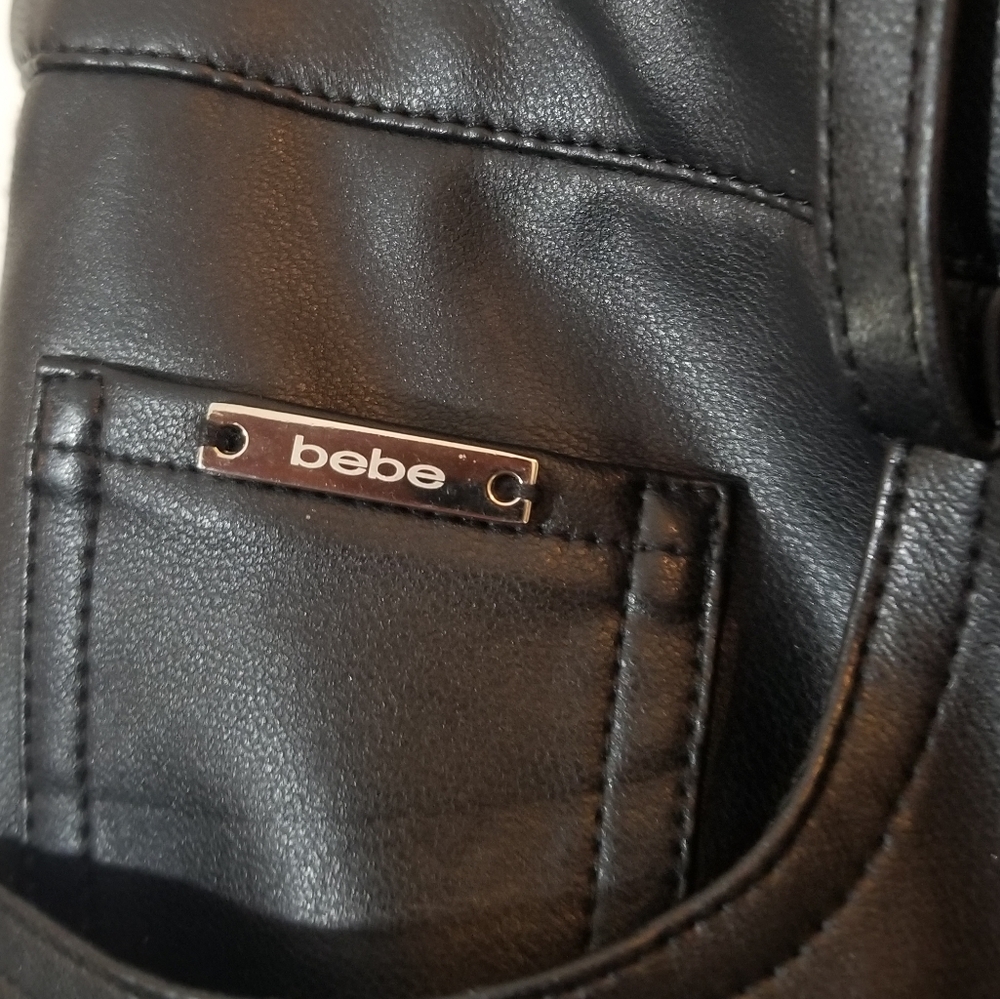 bebe - vegan leather 5 pocket skinny trousers size 27 - Picture 4 of 6